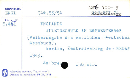 Englands alleinschuld am bombenterror; volksausgabe des 8. amtlichen deutschen Weissbuches.