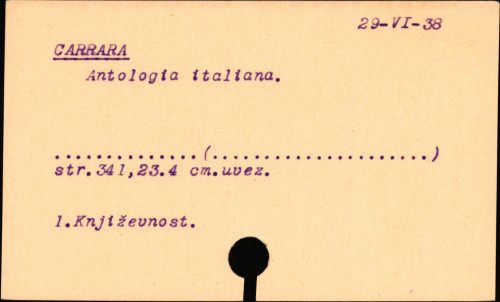 Antologia italiana : proposta alle classi de' ginnasi liceali / da Francesco Carrara.