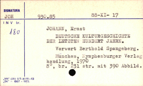 Deutsche Kulturgeschichte : der letzen hundert Jahre : mit 390 Abbildungen / Ernst Johann, Joerg Junker.