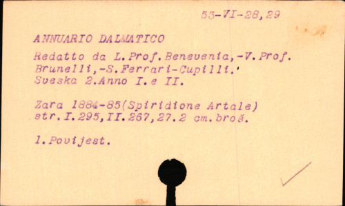 Annuario dalmatico.