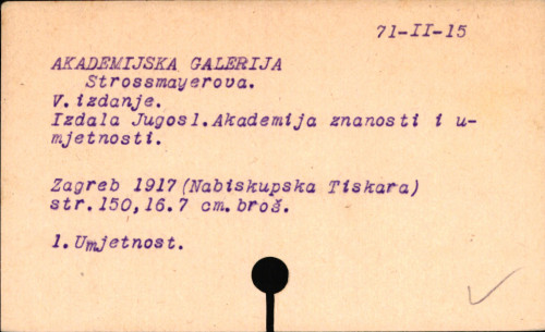 Akademijska galerija Strossmayerova.