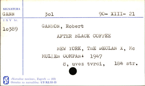 After black coffee, by Robert I. Gannon, S.J. ...