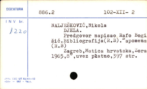 Djela / N. Nalješković, M. Benetović, J. Palmotić ; [prir. Rafo Bogišić].