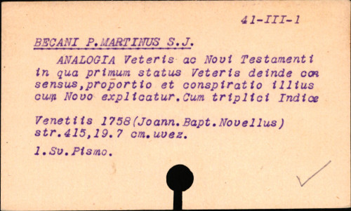 Analogia veteris ac novi testamenti...