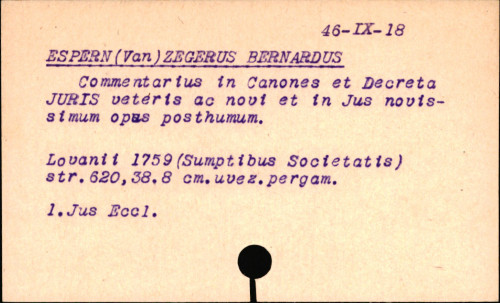Commentarius in canones et decreta juris veteris ac novi et in jus novissimum,