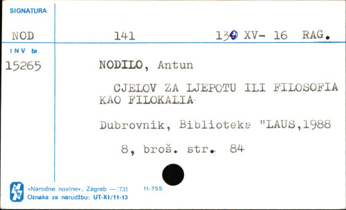 Cjelov za ljepotu ili filosofia kao filokalia.