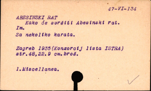 Kako će svršiti abesinski rat / Im.