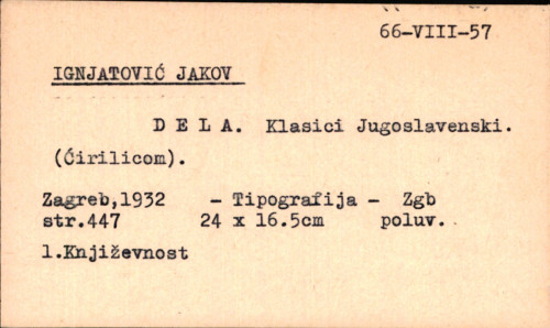 Dela / Jakov Ignjatović.