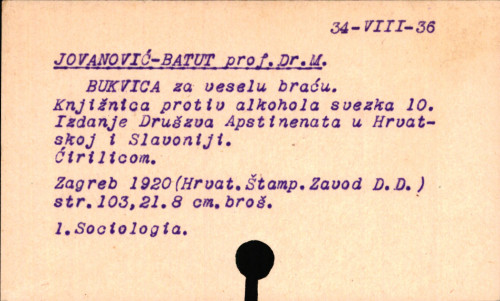 Bukvica za veselu braću / sastavio M. Jovanović-Batut.