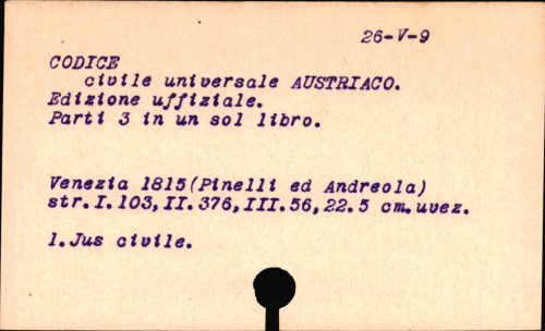 Codice civile universale Austriaco.