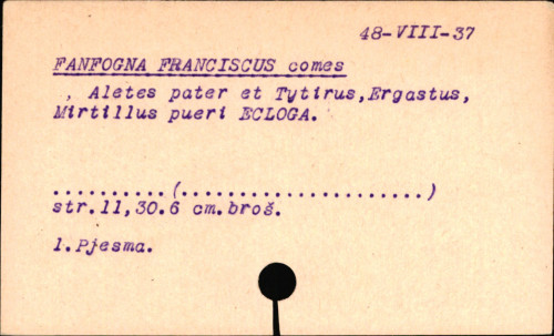 Aletes pater et Tytirus, Ergastus, Mirtillus pueri. Egloga.