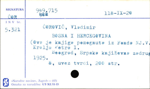 Bosna i Hercegovina / od Vladimira Ćorovića.