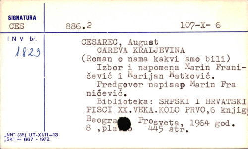 Careva kraljevina : roman o nama kakvi smo bili / August Cesarec.