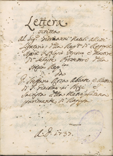 LETTERE SOPRA S. BIAGIO