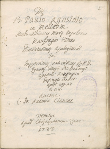 NAUFRAGIO DI S. PAOLO