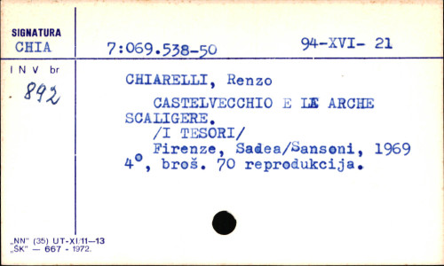 Castelvecchio e le ache scaligere, a cura di Renzo Chiarelli e Licisco Magagnato.