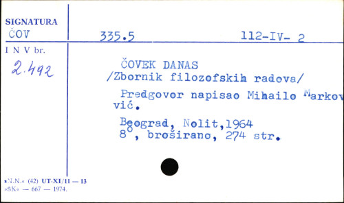Čovek danas;