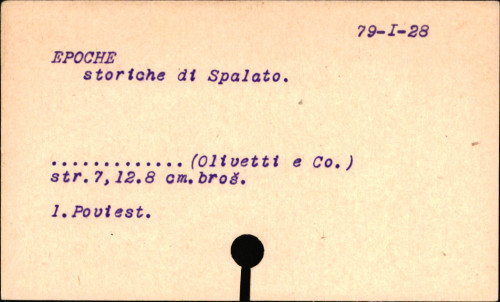 Epoche storiche di Spalato / di F. C.