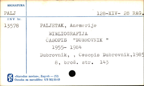 Bibliografija : časopis 