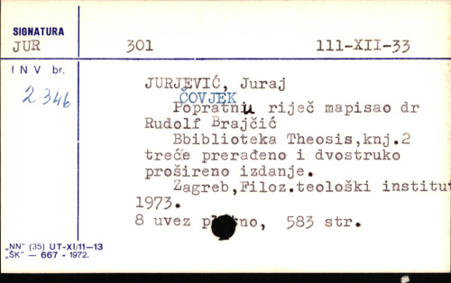 Čovjek / Juraj Jurjević.