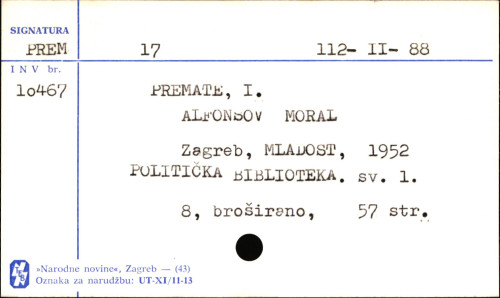 Alfonsov moral / I. Premate.