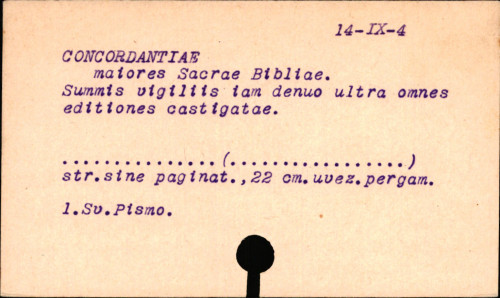 Concordantiae maiores sacrae Bibliae, summis vigiliis iam denuo ultra omnes editiones castigatae.
