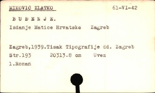 Buđenje / Zlatko Milković.