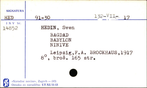 Bagdad, Babylon, Ninive.
