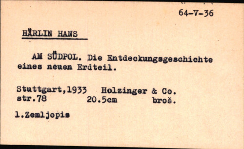 Am Südpol : die entdeckungsgeschichte eines neuen erdteils / von Hans Härlin.
