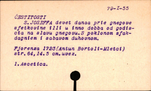 Cestitosti S. Joseffa devet danaa : prie gnegove sfetkovine illi u inno dobba od godiscta na slavu gnegovu s' poklonom sfakdagniem i sabavom duhovnom.